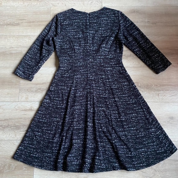 COPY - Calvin Klein dress rayon blend fit & flare textured black white - Picture 2 of 9